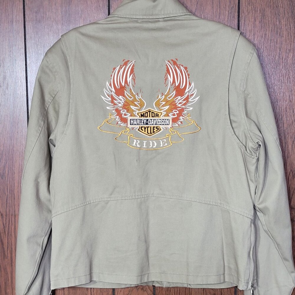 Women's Ladies HARLEY-DAVIDSON HD Ride Wings Cotton Motorcycle Riding Jacket L